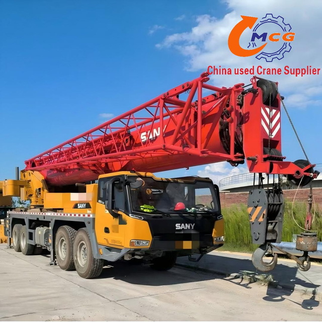 Giá cả phải chăng đã qua sử dụng SANY 2024 80 tấn 5 phần Boom Truck Crane để bán